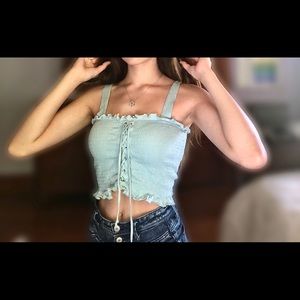 Pacsun blue crop top